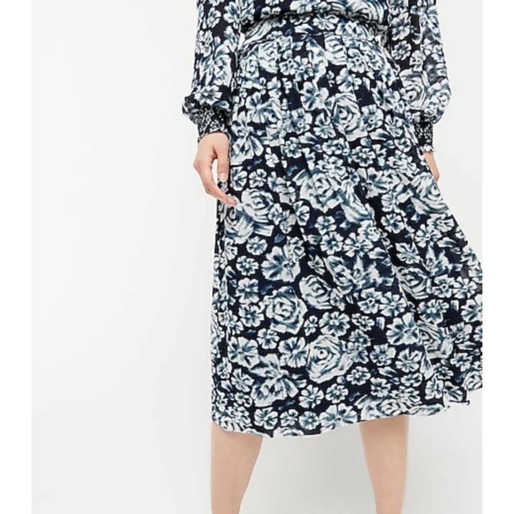 6. J.Crew Pleated A-line midi skirt in shaded floral